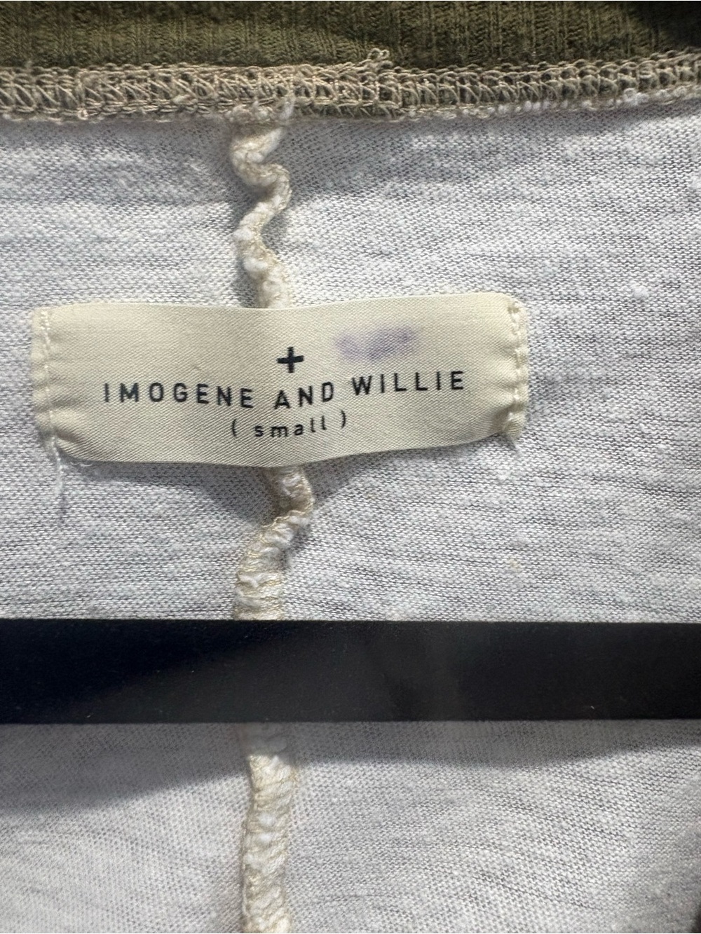 IMOGENE AND WILLIE Cream Ringer Tank with Olive Trim - Picture 3 of 8